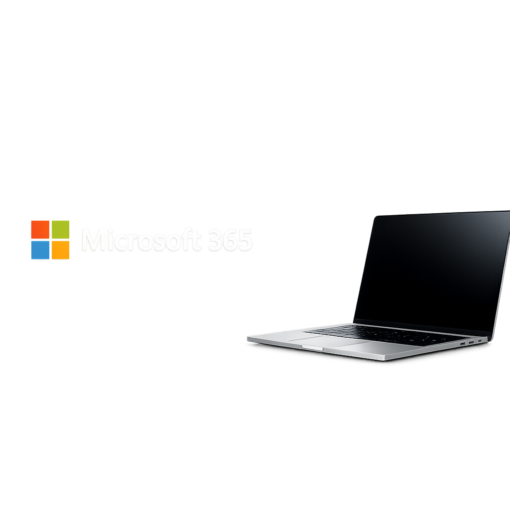 Microsoft M365 Logo on Laptop in Apple Style