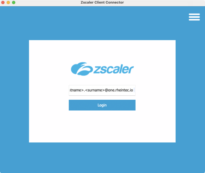 Zscaler Login Screen