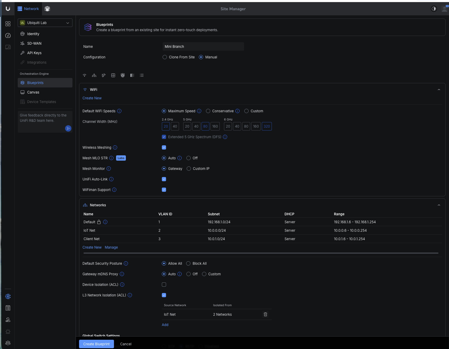 Unifi Blueprints - WiFi & Networks