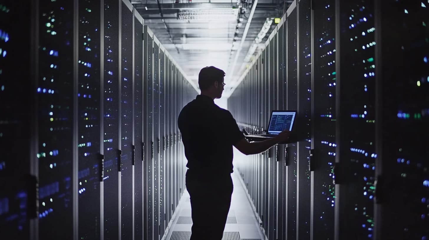 Vernetzte IoT-Geräte in Industriehalle mit PKI-basierter Kommunikationssicherheit