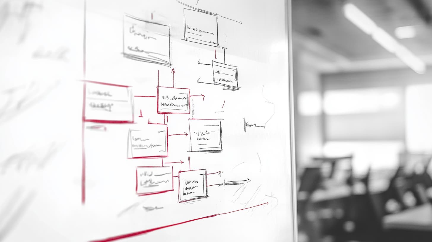 Skizzierte PKI-Struktur mit Root-CA und Zertifikathierarchie auf Whiteboard erklärt